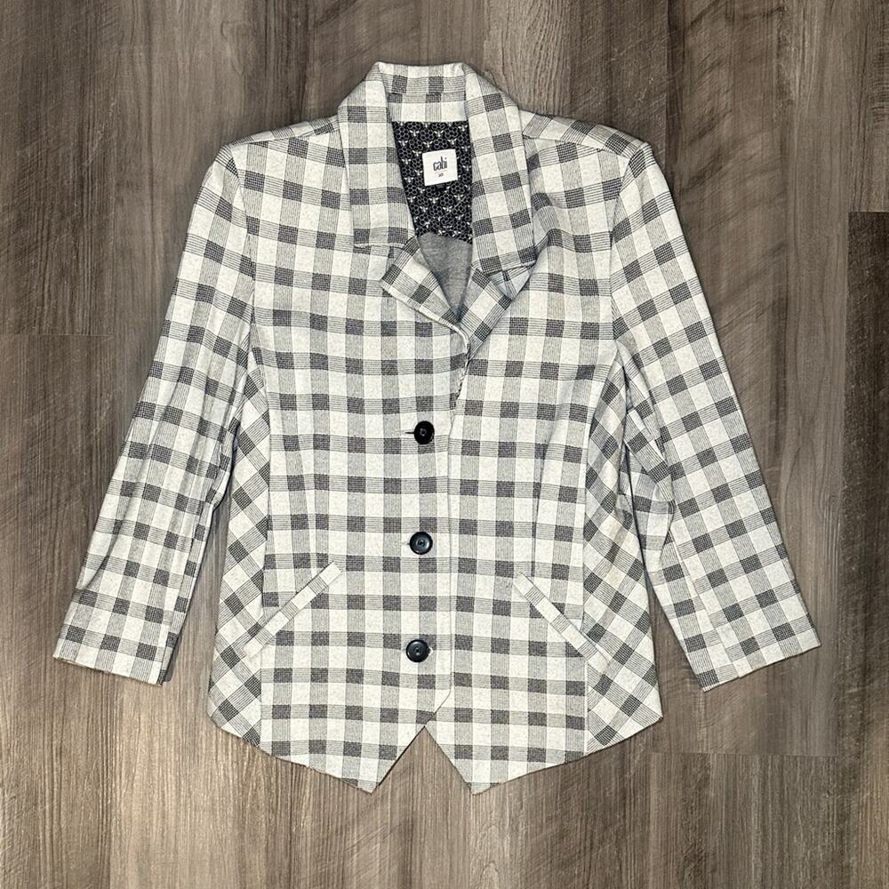 CAbi Valentina Plaid Checkered Blazer - 10